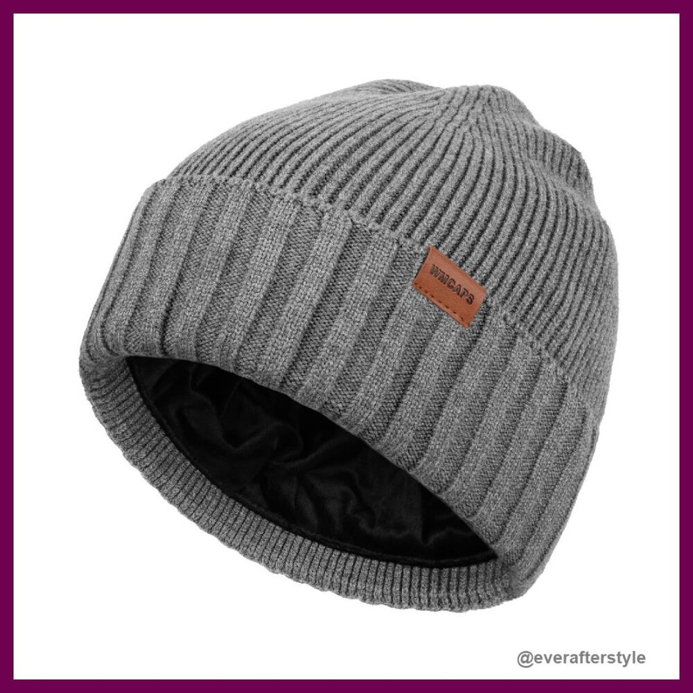 Fleece Lined Knit Beanie Winter Ski Hat Unisex Cozy Warm Stretchy